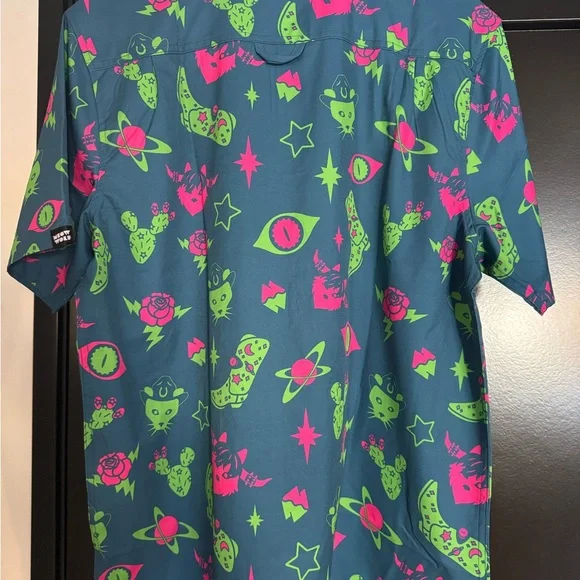 Colorful Meow Wolf Print Shirt - Picture 3 of 4